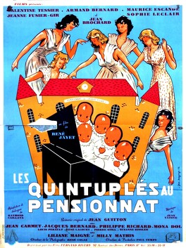 Affiche du film Les Quintuplés Au Pensionnat
